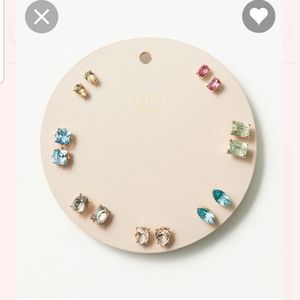 Colored Rhinestone and Gold Earring set